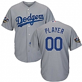 Dodgers Gray Men's 2018 World Series Cool Base Customized Jersey,baseball caps,new era cap wholesale,wholesale hats